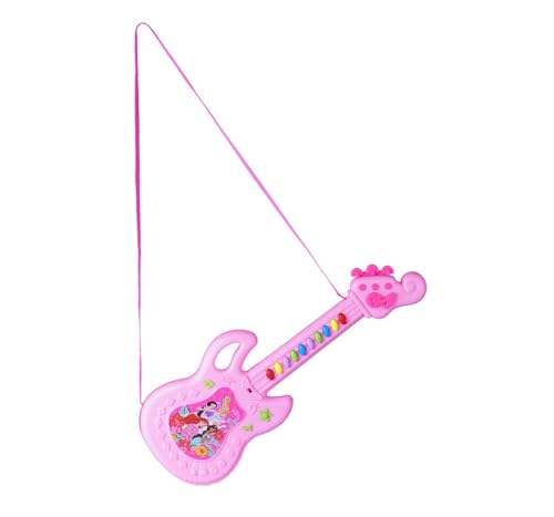 Image of Disney Princess Musical Guitar for Toddlers - Sing-Along Karaoke Junior Music Toy with Built-in Tones - Pink Rockstar Interactive Toy Guitar for Girls Ages 3+ - Educational Birthday Gift