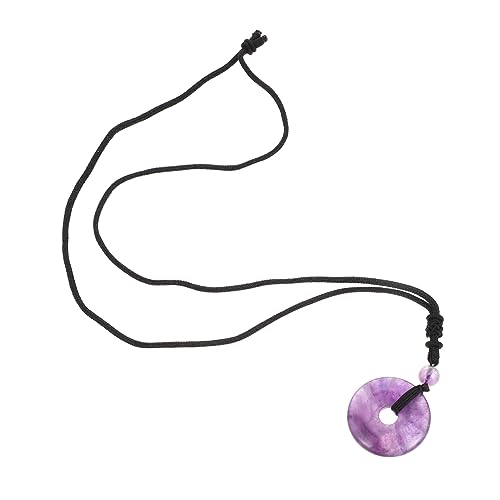 PLAFOPE Collier Pendentif en Cristal Traditionnel Violet, Pendentif de Sécurité Chinois Délicat, Accessoire de Festival pour Femmes, Bijou Léger Décoratif...