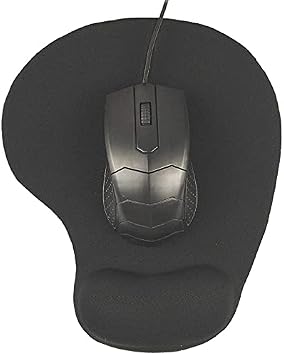 Office Mousepad with Gel Wrist Support - Ergonomic Gaming Desktop Mouse Pad Wrist Rest - Design Gamepad Mat Rubber Base for Laptop Computer -Silicone Non-Slip Special-Textured Surface Black