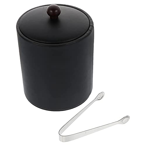 La mejor comparación de Cubiteras y pinzas que Puedes Comprar On-line. 48 MPGHDOWEY cubiteras y Pinzas para Hielo, Cubitera de Acero Inoxidable con Aislamiento, Tapa y Pinzas for Bebidas, Color Negro y Dorado, 18,5 x 14 cm(Black)
