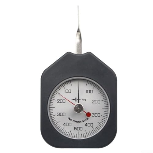 HanOaki Double Pointer Dial Tensiometer 500g Range for Relay Tip Pressure and Spring Tension Measurement, Analog Force Gauge with Clockwise Counterclockwise Pull Testing