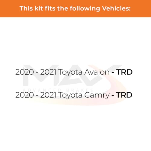 Image of Max Advanced Brakes Front & Rear Brake Kit Compatible With 2020 2021 2022 2023 Toyota Camry Avalon TRD Replacement Geomet Coated OE Disc Brake Rotors and Ceramic Brake Pads