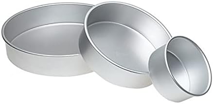 Ravi Bakeware Aluminium Round Cake Mould pan Set of 3 Cake Pan Combo Set Cake Tin Combo 6, 7, 8 Inches for Baking for Oven