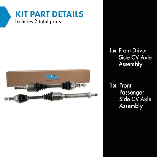 Image of TRQ Front Driver and Passenger Side CV Axle Assembly Set 2 Piece Compatible with 2015-2019 Ford Fusion SE Titanium 2.0L FWD 2016-2019 Fusion SE 1.5L FWD 2013-2016 Lincoln MKZ Base 2.0L