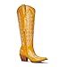 Orlynx Yellow Cowboy Boots For Women - Western Knee High Cowgirl Boots with Snip Toe, 3