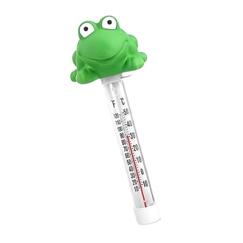 predolo Thermomètre de Piscine Flottant Grenouille, Aquarium, Pataugeoire avec Ficelle, grenouille