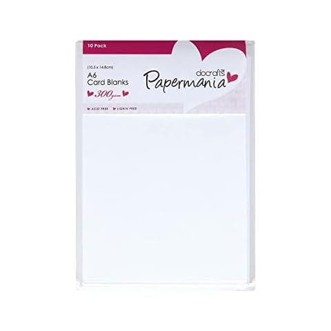 Papermania A6 300 GSM Card Blanks and Envelopes, Pack of 10, White,2.75 by 4-Inch Cover