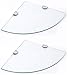 Conjunto de 2 estantes esquineros de vidrio templado de 6 mm, 250 mm aprox.