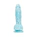 Pure Love 7.5 Inch Silicone Dildo with Suction Cup, Glow in The Dark Blue Dong, Adult Sex Toy, Marble Pattern, Full Silicone, Harness Compatible