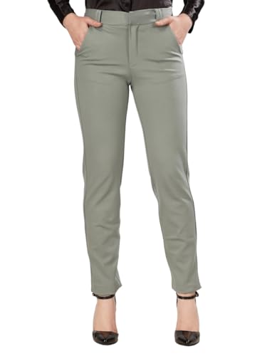 Image of modny Formal Trousers for Women Premium Polycotton, Regular Fit, Straight Pant for Girls | Ideal for Office, College & Professional Wear
