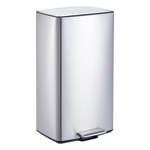 Caneca de basura rectangular 40 L acero inoxidable