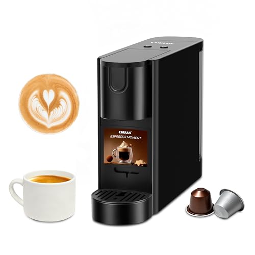 CHULUX RectoCafé Espresso Machine for Nespresso Original Capsule Pod, 20 Bar Professional Italian Pump Coffee Machine, Extra Mini Espresso Maker for Home & Office, Black
