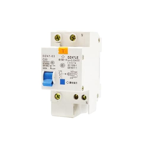 DZ47LE-63 1P + N disyuntor pequeño interruptor magnetotérmico 63A 2