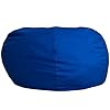 Stylish oversized bean bag chair for adults kids portable lightweight design zipper closure plush super light lounger bead filling removable slip cover size19h x 42w x42droyal blue color  urban country home decor
