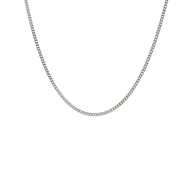 2mm Sterling Silver Cuban Curb Link Chain Necklace Or Bracelet - Lobster Clasp, Made In Italy