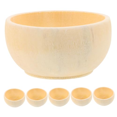 Warmhm 5pezzi Ciotole in Legno Artigianali Non Finite Ciotole in Legno Grezzo Non Verniciato in Per Fai Da Te e Ragazzo Ragazza