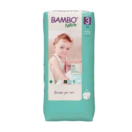 Bambo Pañales Ecologicos Deshechables Midi T3 5M, Multicolor, Tall Pack of 52 Nappies