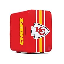 Ukonic NFL Kansas City Chiefs 15-Can Mini Fridge 10L AC/DC Powered, Official Team Colors & Logo, Portable Cooler for Tailgates, Home, Office, or Car