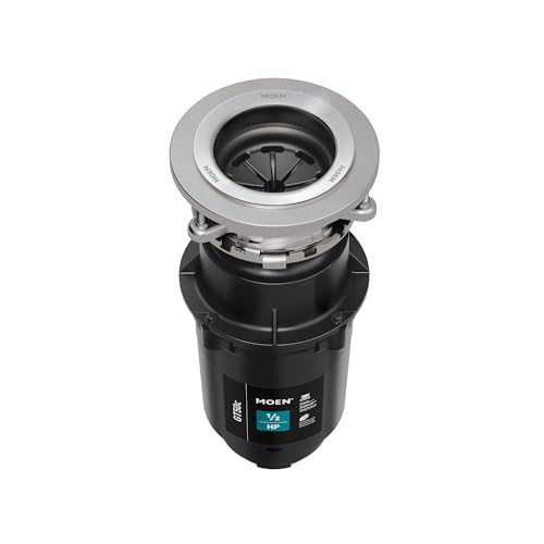 Image of Moen Prep Series Disposer 1 /2 Horsepower Continuous Feed Garbage Disposal featuring Fast Track Technology, Power Cord Included, GT50C