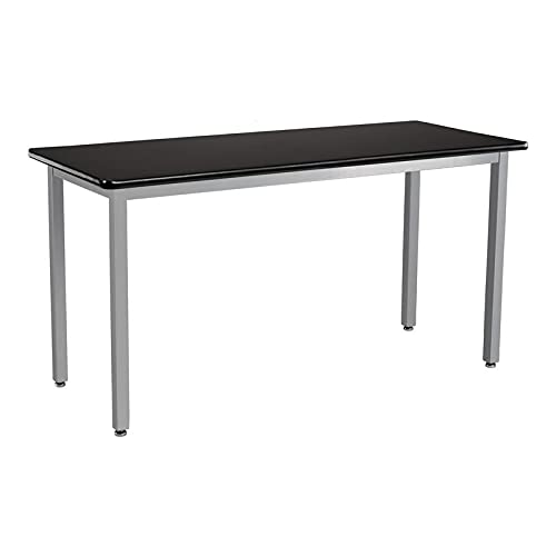 NPS SLT 9 Series 24x54 Metal Science Lab Table with HPL Top in Black