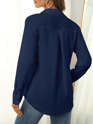 hearain Women's Button Down Shirts Long Sleeve Basic Classic Soft Shirt Collared Fashion Dressy Casual Blouses