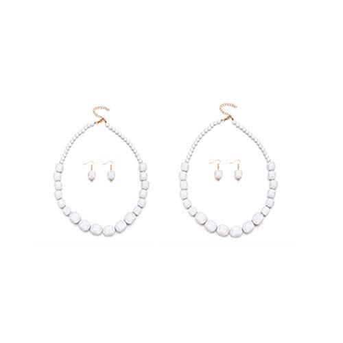 4pcs 5 Colors Acrylic Beads Statement Strand Necklaces Earrings