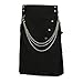 Mens Fashion Scottish Style Zipper Solid Color Pleated Skirt Boy (Black, M)