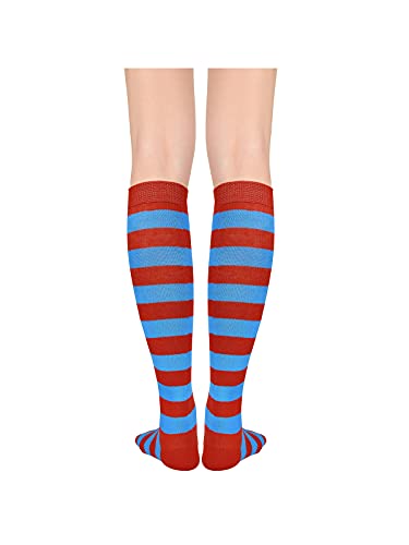 Image of Century Star 3 Pairs Striped Knee High Tube Socks for Women Casual Long Stockings