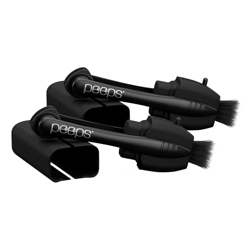 Peeps CarbonKlean Glasses Cleaner - for Eyeglasses, Reading Glasses, and More - Lens Cleaner With Carbon Microfiber Tech - Soft Touch Black - 2 Count