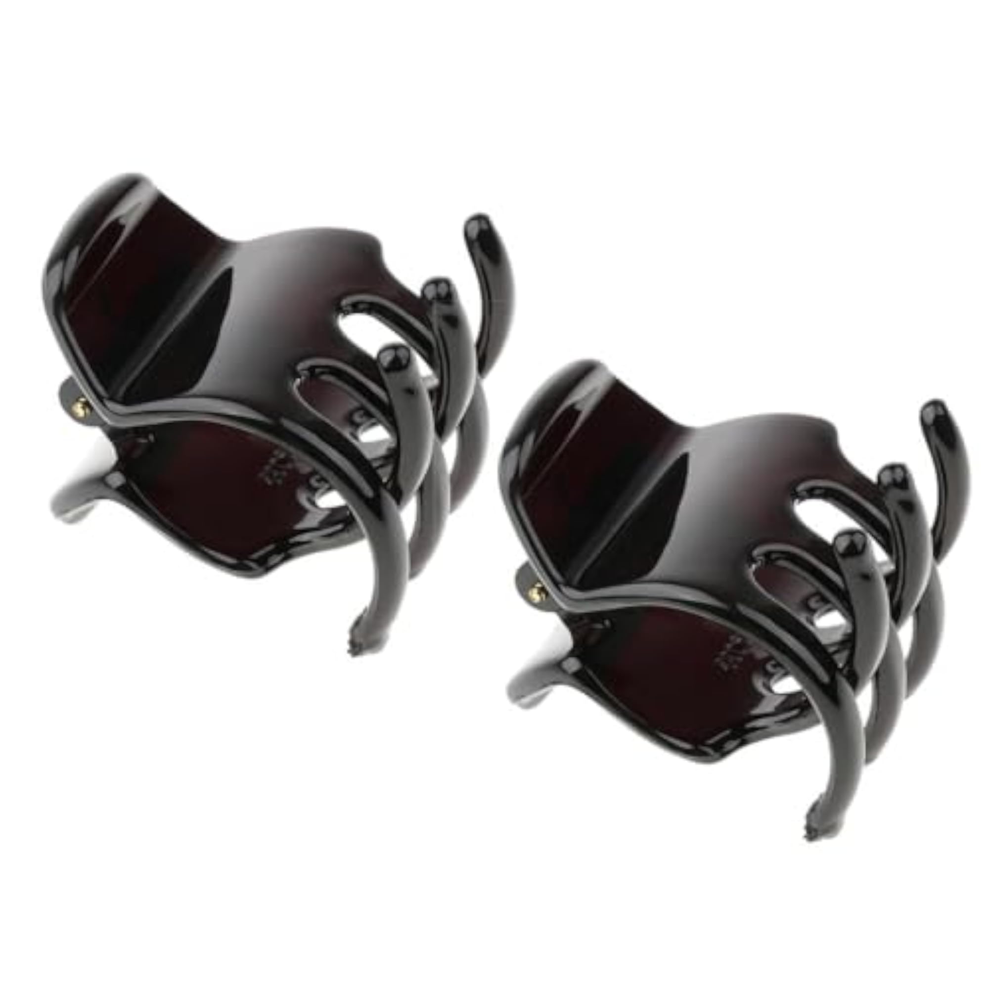 2x Ladies Hair Claw Grip Clips for Women, Black