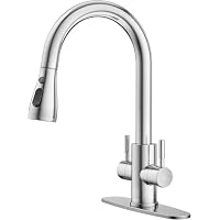 Hurran Kitchen Sink Faucet w/ Pull Down Sprayer (Brushed Nickel)