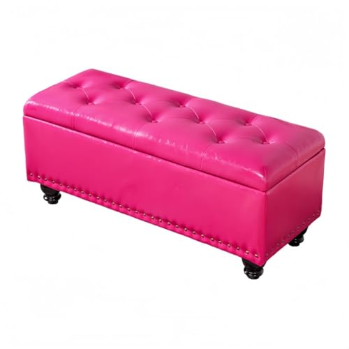 KUBERASの収納付きチェア。脚元に収納スペースを備えた実用的なデザインで、北欧モダンな佇まいが玄関や在宅ワークスペースをおしゃれに彩ります。 (メイル赤色,80*40*45cm)