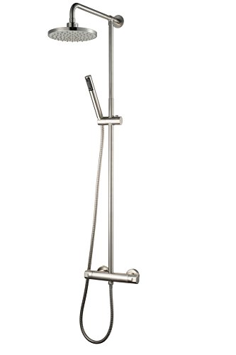 Preisvergleich Produktbild Haceka Rainshower-Duschset, inklusive Thermostat, Serie Kosmos Tec, metallisch, 1138989