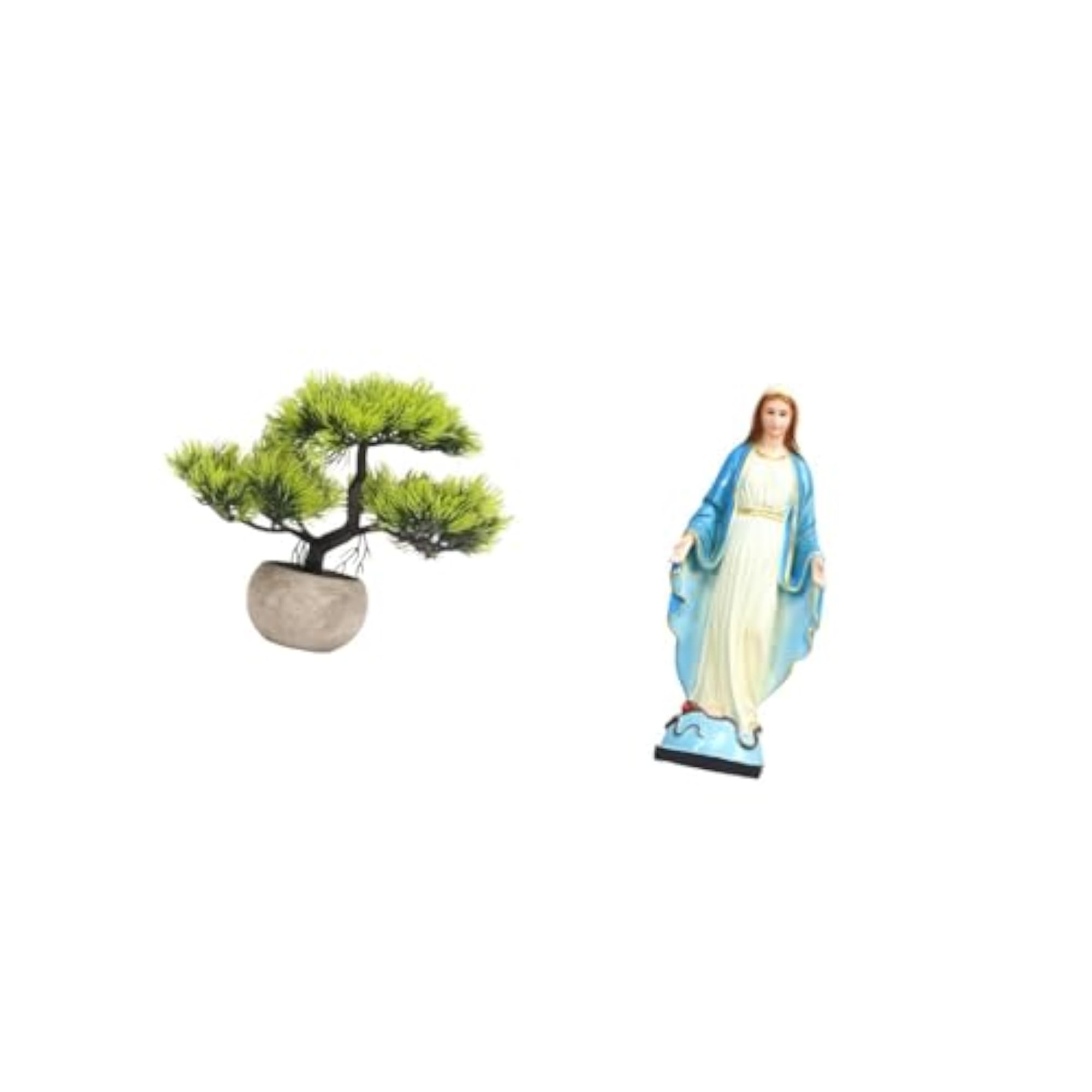 Graceful Bonsai Lady Artificial Greenery Statue Decor