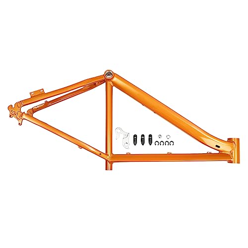 LANNADD 26 Zoll MTB Fahrrad Rahmensatz, 66 cm Aluminiumlegierung Fahrradrahmen, Interne Führung Mountainbike Rahmen MTB Fahrrad Rahmensatz Mountainbike Straßenfahrrad - Orange