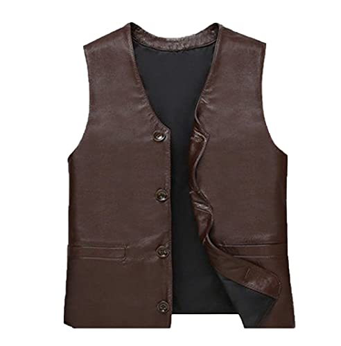 Gilet en cuir col en V homme XXL idéal pour vos sorties