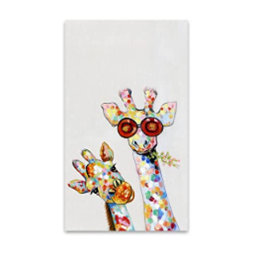 Tableau graffiti girafe coloré pour salon moderne et grand format