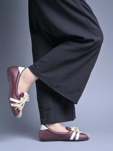 Image of Shoetopia Classic Lace-Up Ballet Flats for Women Fashion Sandals for Casual, Party & Daily Footwear