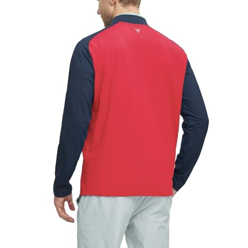 M MAELREG Quarter Zip Pullover Men Moisture Wicking Micro Fleece Performance Raglan Collarless Golf Sweatshirts for Men3