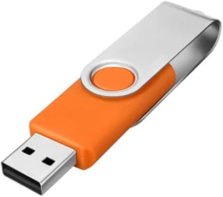 1 Pack 8GB Orange USB Flash Drive USB 2.0 Swivel Design Flash Drive for Data Storage Thumb Drive Jump Drive Pen Drive Bulk Memory Stick Zip Drives (Orange 8GB)
