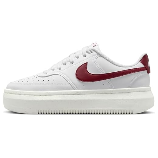 NIKE Court Vision Alta, Sneaker Mujer, White/Team Red-Sail, 38.5 EU