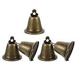 TOVINANNA 5 Stück Teiliges Vintage Kuhglocken aus Bronze Anti diebstahl lautglocken für Viehhaltung Retro Anhänger Glatte Kanten für DIY Dekoration und Haustierzubehör