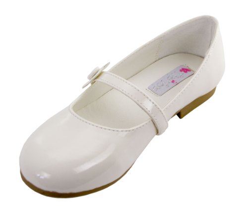 Darling Party Shoes with Daisy for Girls (Childrens 12, Ivory)