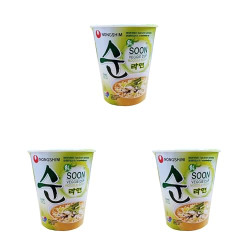 Image of Nongshim Nong Shim Veggie Cup Noodles, Vegetarian, 67 Gm (Pack of 3)