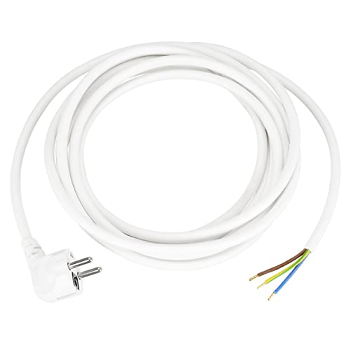 Rev Ritter 0577335555 H05VV-F Câble d'alimentation avec prise de terre Blanc 1,5 mm² 5 m
