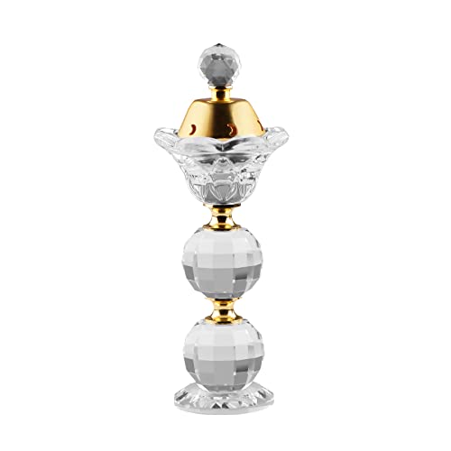 Kokorona Crystal Incense Burner Bakhoor Burner Arabian Diffuser Frankincense Resin Burner Home Deco Aromatherapy Ornament For Yoga Meditation Spa, Flower-Shape L #TOP17