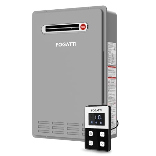 FOGATTI Natural Gas Tankless Water Heater - Outdoor Installation 8.1 GPM, 180,000 BTU Gray Instant Hot Water Heater, Instagas Comfort 180S Series FOGATTI Natural Gas Tankless Water Heater - Outdoor Installation 8.1 GPM, 180,000 BTU Gray Instant Hot Water Heater, Instagas Comfort 180S Series