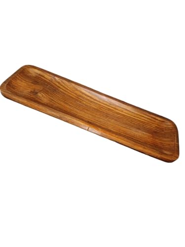 natureCRAFTS Wooden Rectangular Serving Tray for Snacks and Meals, Wood Platter for Serving Food Dessert Appetizer Cheese Boards Fruit Cookie Vanity Home Decor Bathroom Tray, 1 Pc, Size: 16.5 x 5 inch