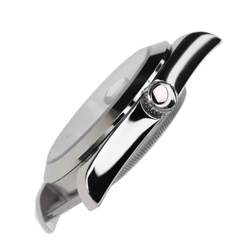 Verre saphir et acier pour ce boîtier de montre 39mm compatible modding mécanique Nh35 - 4