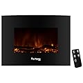 e-Flame USA Sundance Curved Wall Mounted or Freestanding LED Electric Fireplace with Remote - Adjustable, Timer, Remote - 22-inch